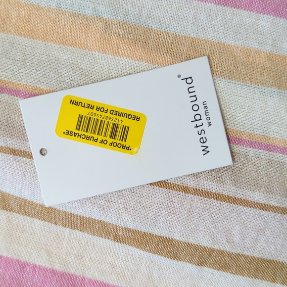 Westbound Multi Colored Vertical Linen Blend Midi Dress Size 1X - Picture 14 of 14